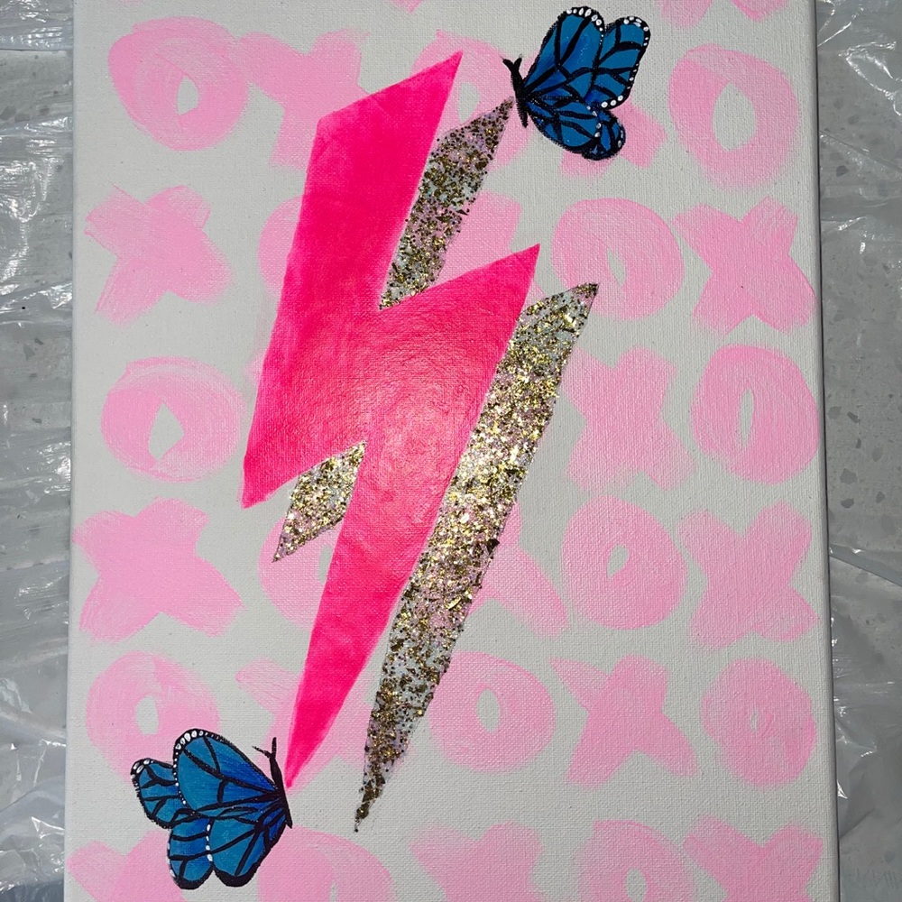 Glow in the dark Lightning Bolt Canvas